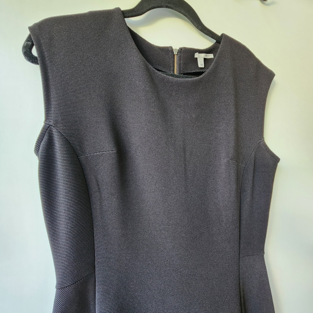 Halogen Ottoman Knit Fit Flare Black Cap Sleeves Size M Mini Dress Zipper - Picture 2 of 9